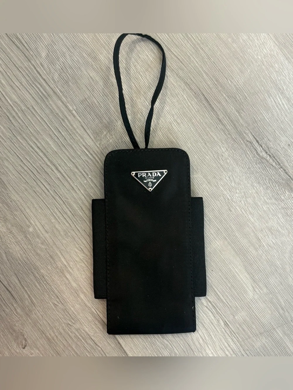 Prada Black Nylon Phone Case with Triangle Logo